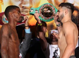 Maurice Hooker and Jose Ramirez will meet on Saturday in a super lightweight title unification bout. (Image: Ed Mulholland/Matchroom Boxing USA)