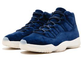 Blue Suede Air Jordan 11 released to commemorate Yankee Derek Jeter's retirement. One of only five pairs produced. (Image: Courtesy of Sothebys)