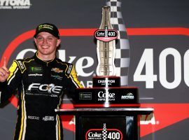 Justin Haley won his first NASCAR Cup Series in only his third start, taking the checkered flag at Daytona on Sunday. (Image: Sean Gardner/Getty)