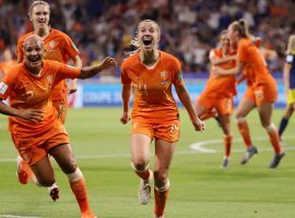 Jackie Groenen celebrates after scoring the winning goal in extra time for the Netherlands in a 1-0 victory over Sweden in the Womenâ€™s World Cup semifinals. (Image: Robert Cianflone/Getty)