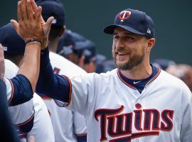 Minnesota Twins manager Rocco Baldelli congratulates his team after a victory over the Cleveland Indians. (Image: Bruce Kluckhohn/AP)