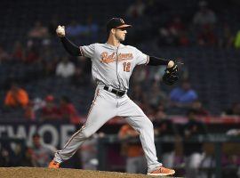 Baltimore Orioles outfielder Stevie Wilkerson earned the first save for a position player in MLB history with a perfect inning against the Angels. (Image: Kevork Djansezian/Getty)