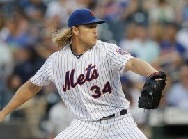 NY Mets starting pitcher Noah Syndergaard pitching against the Miami Marlins at CitiField in Queens, NY. (Image: Porter Lambert/Getty)