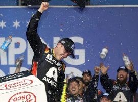 Alex Bowman earned his first ever Cup Series victory, when he took the checkered flag at the Camping World 400. (Image: Getty)