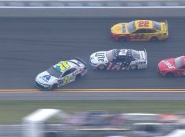 Brad Keselowski has grown tired of other driverâ€™s tactics, and decided to send a message on Thursday, two days before the Coke Zero Sugar 400 by bumping into William Bryon. (Image: NBC TV screen grab)