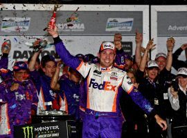 Denny Hamlin applauded Pocono Raceway officials who said on Wednesday they would be adding traction compound to the track. (Image: USA Today Sports)