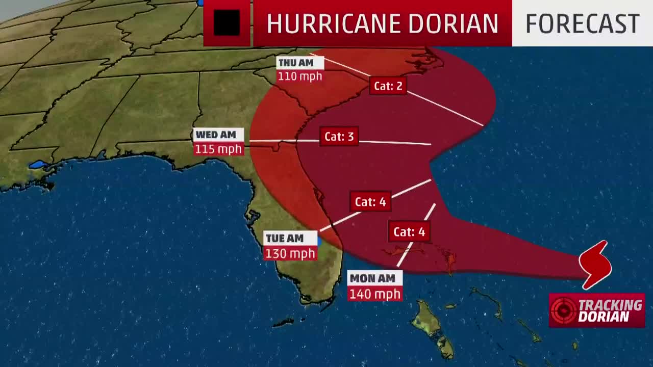 Where will Hurricane Dorian hit?