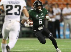 Cedric Byrd put up incredible DFS numbers in the 2019 season opener against Arizona, scoring more than 62 points on DraftKings. (Image: www.hawaiiathletics.com)