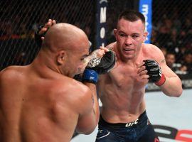 Colby Covington (right) put in a dominant performance over Robbie Lawler (left) to state his case for a welterweight title shot. (Image: Josh Hedges/Zuffa/Getty)