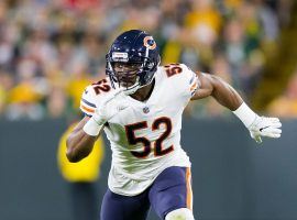 Chicago Bears MVP Khalil Mack ready to attack in a game against the Packers at Lambeau Field. (Image: Jeff Hanisch/USA Today Sports)