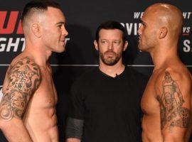 Colby Covington (left) will take on Robbie Lawler (right) in the main event of UFC on ESPN 5. (Image: Josh Hedges/Zuffa)