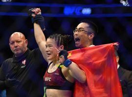 Weili Zhang will attempt to become the first Chinese UFC champion when she takes on Jessica Andrade at UFC Fight Night 157. (Image: Stephen R. Sylvanie/USA Today Sports)