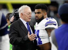 Jerry Jones told reporters a month ago that he was confident running back Ezekiel Elliott would be signed by the beginning of the season, but now he is not so sure. (Image: Getty)