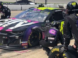 Itâ€™s been a rough season for Jimmie Johnson, and it continued last Sunday at Michigan when he crashed into the wall and damaged his car. (Image: Nascar.com)