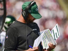 NY Jets head coach Adam Gase on the sidelines of a blowout loss to the New England Patriots. (Image: Billie Weiss/Getty)