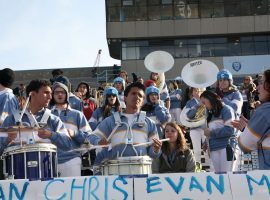 The Columbia University Marching Band (CUMB) during a home game in Manhattan in 2018. (Image: NY Post)