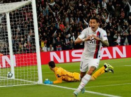 Angel Di Maria scored twice in a 3-0 PSG win over Real Madrid in Champions League group stage play. (Image: AP)