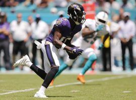 Rookie WR Hollywood Brown scored two touchdowns on his first two receptions for the Baltimore Ravens. (Image: Michael Reaves/Getty)