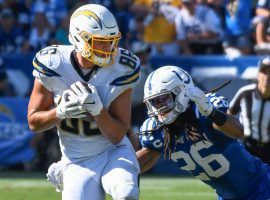 LA Chargers tight end Hunter Henry makes a catch against the Indianapolis Colts in Week 1. (Image: Robert Hanashiro/USA Today Sports)