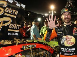 Martin Truex Jr. picked up a win and an automatic ticket to the second round of the NASCAR playoffs on Sunday at the South Point 400 in Las Vegas. (Image: Getty)