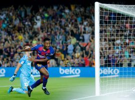 Ansu Fati is the youngest La Liga player to have a goal and an assist in a single game. (Image: AFP?Getty)