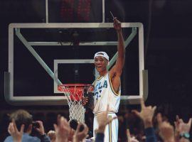 Ed O'Bannon, seen cutting the net after UCLA's 1995 Championship, paved the way for California's battle with the NCAA. (Image: Getty)