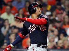 Juan Soto went 3-for-4 with a home run and three RBIs to lead the Washington Nationals to a 5-4 win over the Houston Astros in Game 1 of the 2019 World Series. (Image: Getty)