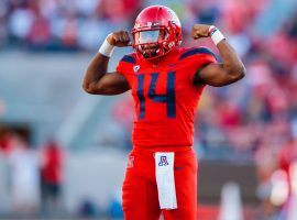 Arizona QB Khalil Tate is coming off a 400-plus yard and three touchdown game against Colorado. (Image: Mark J. Rebilas/USA Today Sports)