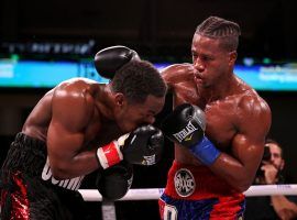 Patrick Day (right) died on Wednesday after brain injuries suffered in a Saturday bout against Charles Conwell (left). (Image: Dylan Buell/Getty)