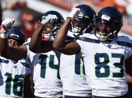 The Seattle Seahawks celebrate a Jaron Brown touchdown paying homage to NSNYC during a game against the Cleveland Browns. (Image: Ken Blaze/USA Today Sports)