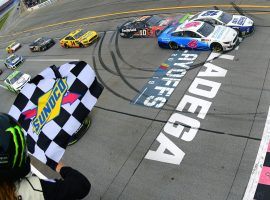 Ryan Blaney nipped Ryan Newman by a matter of inches on Monday to win the NASCAR playoff race at Talladega. (Image: Getty)