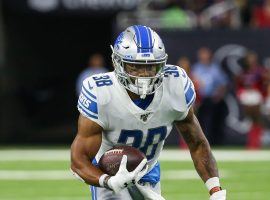 Ty Johnson looks to step into a bigger role for the Detroit Lions with the injury to staring running back Kerryon Johnson. At his $4,900 salary on DraftKings, he is one of the best DFS cheap plays this Sunday. (Image: DraftKings)