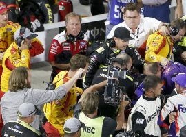 Kyle Busch and Aric Almirola wasnâ€™t the only feud on Sunday at Martinsville. Joey Logano, Denny Hamlin, and their teams got into a scuffle after the race. (Getty)