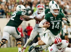 Michigan State quarterback Brian Lewerke had a relatively easy time with Indiana, but the schedule is about to get a lot tougher. (Image: Detroit Free Press)