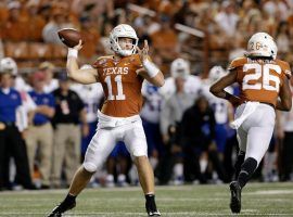 The Oklahoma-Texas game could be decided by Longhorn quarterback Sam Ehlinger with his ability to scramble out of the pocket. (Image: Getty)