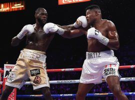 Deontay Wilder connects with a jab on Luis Ortiz in their Saturday fight at the MGM Garden Arena in Las Vegas.  (Image: Frank Micelotta/Fox Sports/PictureGroup)