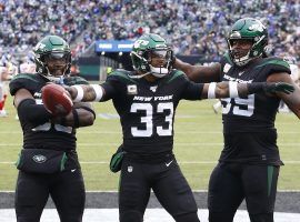 NY Jets safety Jamal Adams celebrates a touchdown against the NY Giants at MetLife Stadium in E. Rutherford, NJ. (Image: Noah K. Murray/USA Today Sports)