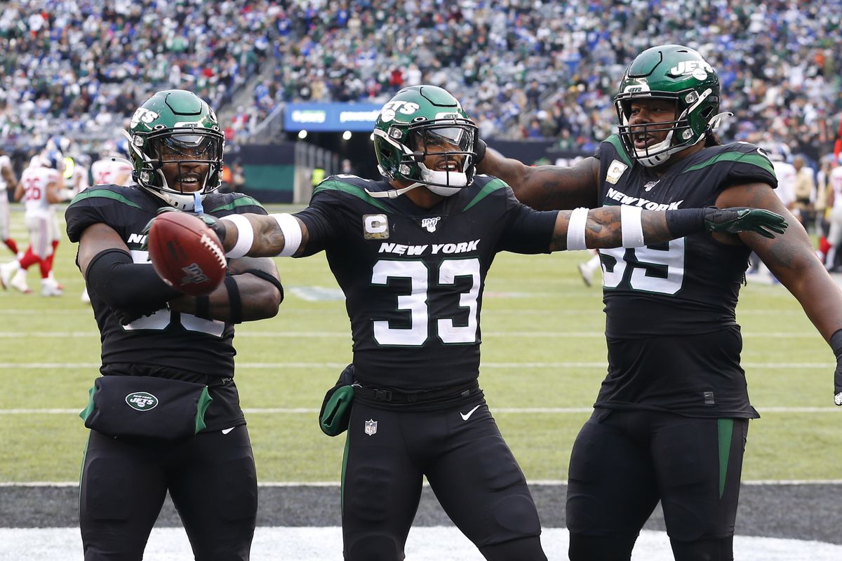 LOLJets Jets Giants Jamal Adams celebrates touchdown