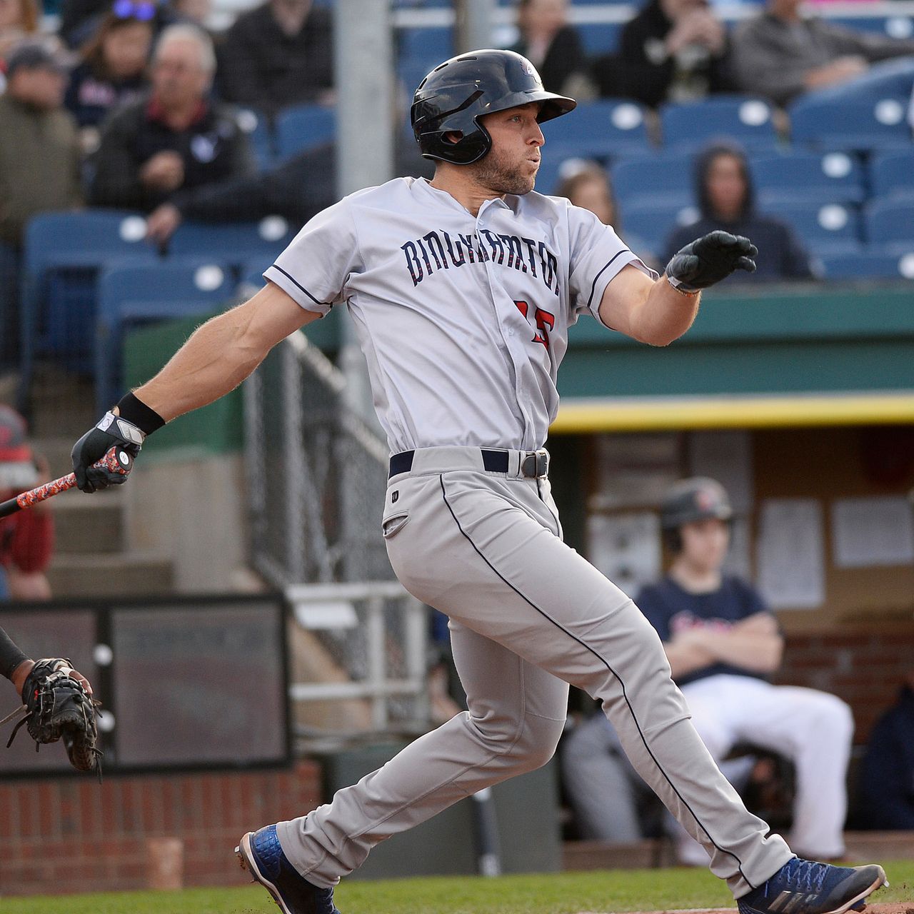 Tim Tebow batting for the minor league Binghampton Rumble Ponies