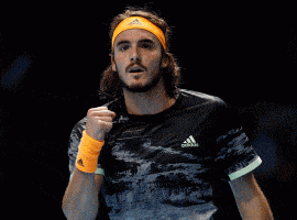 Stefanos Tsitsipas defeated Roger Federer to reach the championship round of the ATP Finals. (Image: Reuters)