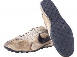 This bid for this pair of 1972 Nike "Moon Shoes is already $110,000 (Image: Goldin Auctions)