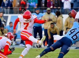 Tennessee Titansâ€™ Joshua Kalu blocked Kansas City Chiefs kickerâ€™s Harrison Butker field goal attempt to preserve the victory. The Chiefs, Saints and Rams all failed to cover as favorites. (Image: USA Today Sports)