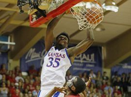 Kansas center Udoka Azubuike dunks during an overtime victory over Dayton in the Maui Invitational in Hawaii. (Image: Marco Garcia/AP)