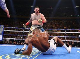 Anthony Joshua is favored over Andy Ruiz Jr. on Saturday, despite the fact that Ruiz dropped him four times in their first meeting. (Image: Al Bello/Getty)