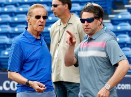 Fred (left) and Jeff (right) Wilpon are in talks to sell the majority stake of the New York Mets to hedge fund manager Steve Cohen. (Image: Charles Wenzelberg/New York Post)