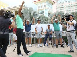 Tiger Woods kicked off this weekâ€™s Hero World Challenge by winning an exhibition on Monday called the Hero Shot. (Image: Mario Nixon/TGR Live)