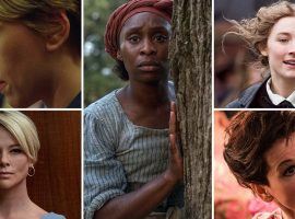 Best Actress nominees at the 2020 Oscars include (clockwise, from bottom left) Charlize Theron, Scarlett Johansson, Cynthia Erivo, Saoirse Ronan, and Renee Zellweger. (Image: Hollywood Reporter)