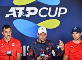 Novak Djokovic (center) is participating in the ATP Cup, but believes it should be merged with the existing Davis Cup team competition. (Image: AFP)