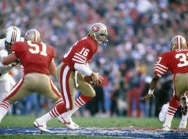 San Francisco 49ers QB Joe Montana in Super Bowl XIX against the Miami Dolphins at Stanford Stadium in Stanford, California. (Image: Richard Mackson/US Presswire)