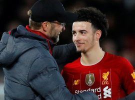 18-year-old Curtis Jones (right) scored the winning goal as Liverpool defeated Everton 1-0 in the FA Cup on Sunday. (Image: Action Images)